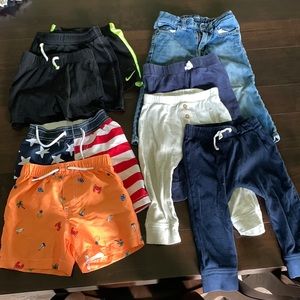 Boys 18 Months Bottoms Bundle - shorts, swim trunks, pants, jeans